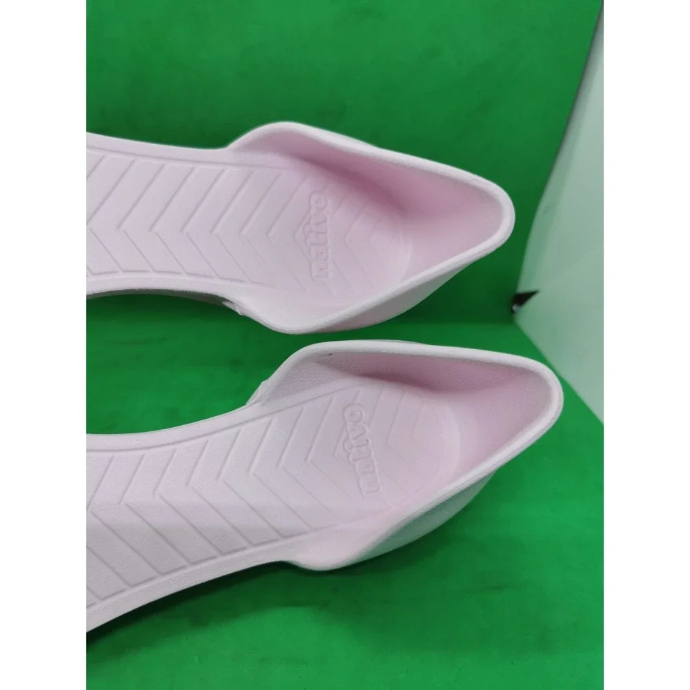 Native Womens Size 8 Audrey Dorsay Flats Jiffy Light Pink Slip On Waterproof